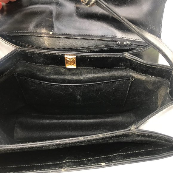Vintage black leather Authentic Gucci handbag bag 1950s purse rare - Picture 14 of 14